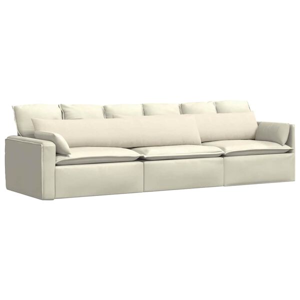 vidaXL Pohovkov&eacute; pol&scaron;t&aacute;ře 2 pcs Kr&eacute;mov&aacute; 200 x 40 cm Žebrovan&aacute; l&aacute;tka