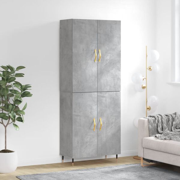 vidaXL Skříň highboard betonově šedá 69,5x34x180 cm kompozitní dřevo