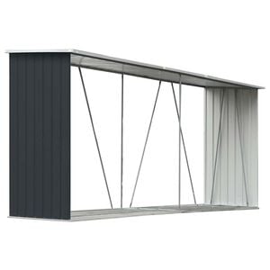 vidaXL Zahradn&iacute; kůlna na dř&iacute;v&iacute; pozinkovan&aacute; ocel 330x84x152 cm antracit