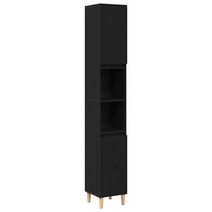 vidaXL Koupelnov&aacute; skř&iacute;ň Čern&yacute; dub 30 x 30 x 190 cm kompozitn&iacute; dřevo