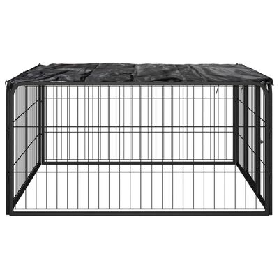 vidaXL Ohrádka pro psy 4 panely černá 100x50 cm práškovaná ocel
