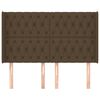vidaXL Čelo postele typu u&scaron;&aacute;k tmavě hněd&eacute; 147x16x118/128 cm textil