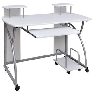 vidaXL Poč&iacute;tačov&yacute; stůl B&iacute;l&yacute; 110 x 52 x 88,5 cm kompozitn&iacute; dřevo