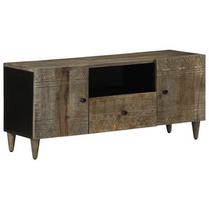 vidaXL TV skř&iacute;ňka světle &scaron;ed&aacute; 105x33,5x46cm masivn&iacute; mangovn&iacute;kov&eacute; dřevo