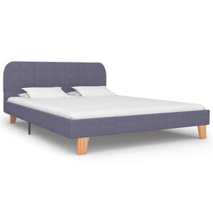 vidaXL R&aacute;m postele bez matrace Světle &scaron;ed&aacute; l&aacute;tka 135x190 cm