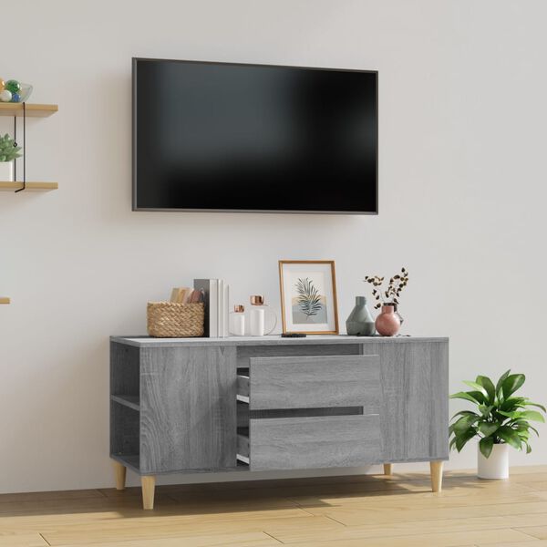vidaXL TV skř&iacute;ňka &scaron;ed&aacute; sonoma 102x44,5x50 cm kompozitn&iacute; dřevo