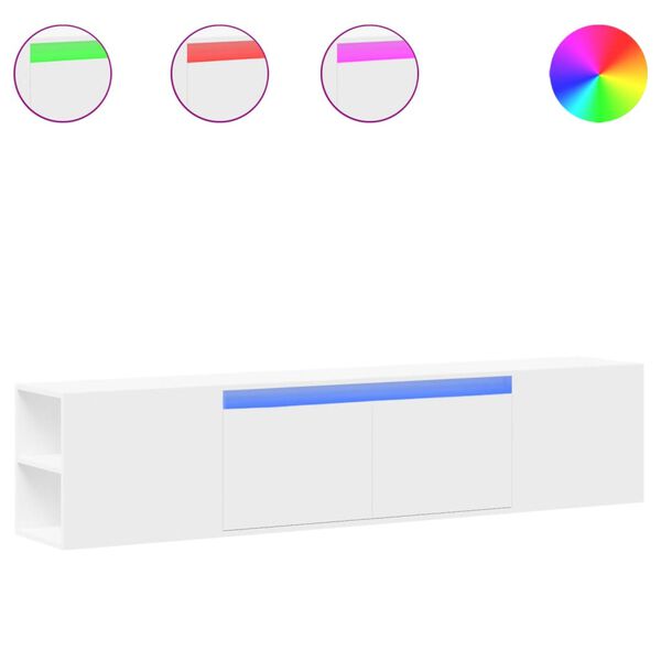 vidaXL N&aacute;stěnn&aacute; TV skř&iacute;ňka s LED b&iacute;l&aacute; 180 x 31 x 39,5 cm