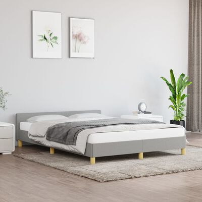 vidaXL Rám postele s čelem světle šedý 140x190 cm textil