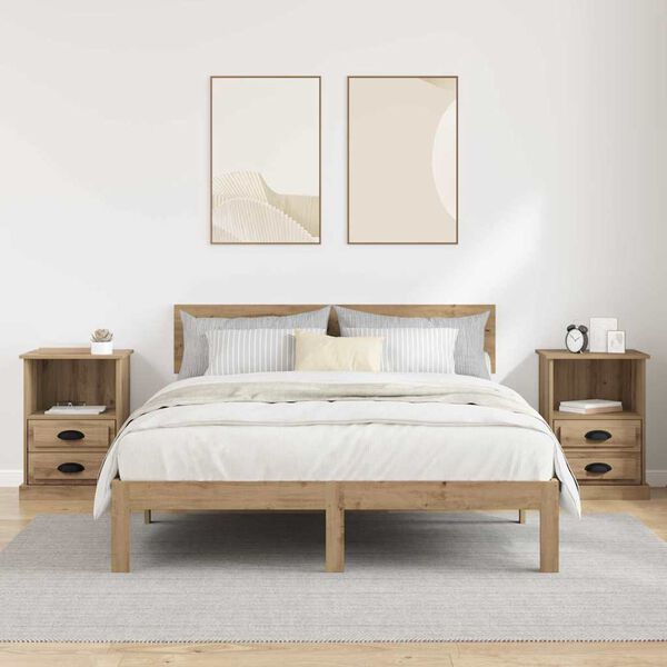 vidaXL Nočn&iacute; skř&iacute;ňka se z&aacute;suvkou 2 pcs Artisanov&yacute; dub 36 x 43 x 60 cm