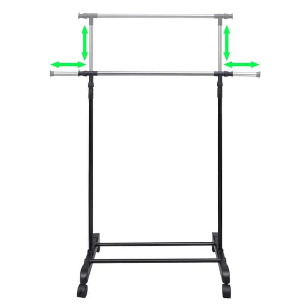 vidaXL Nastavitelný stojan na oblečení 2 ks 1 šatní tyč