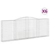 vidaXL Klenut&eacute; gabionov&eacute; ko&scaron;e 6 ks 400x30x140/160cm pozinkovan&eacute; železo