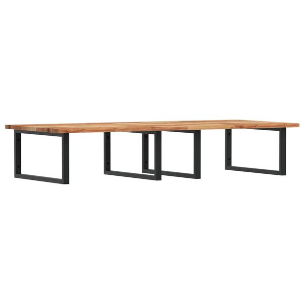 vidaXL Deska pod umyvadlo n&aacute;stěnn&aacute; ocel a masivn&iacute; ak&aacute;ciov&eacute; dřevo