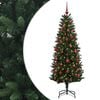 vidaXL Uměl&yacute; v&aacute;nočn&iacute; stromek s baňkami 120 cm 150 LED Tepl&aacute; b&iacute;l&aacute;