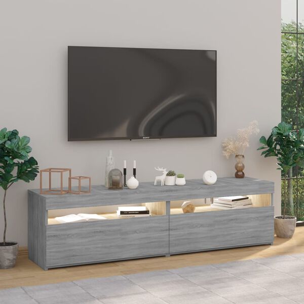 vidaXL TV skříňky s LED osvětlením 2 ks šedé sonoma 75 x 35 x 40 cm