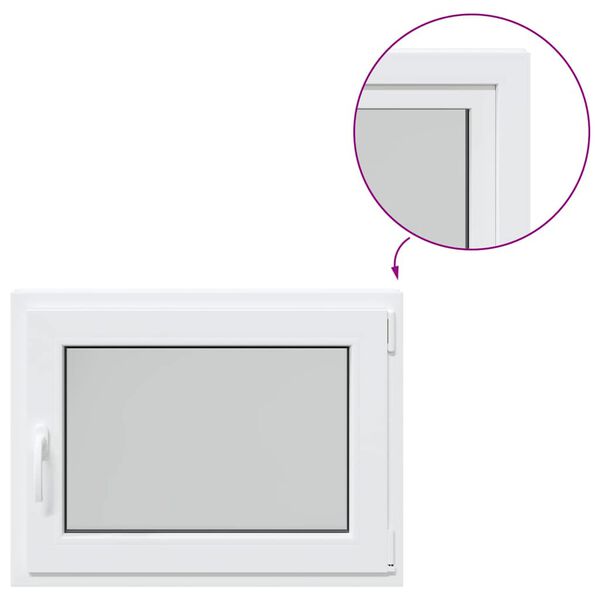 vidaXL Okno do sklepa "RISOR" 80x50 cm otev&iacute;ravě-sklopn&eacute; DIN prav&eacute; b&iacute;l&eacute;