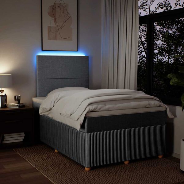 vidaXL Box spring postel s matrac&iacute; světle &scaron;ed&aacute; 120 x 200 cm textil