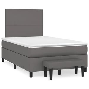 vidaXL Box spring postel s matrac&iacute; &scaron;ed&aacute; 120x190 cm uměl&aacute; kůže