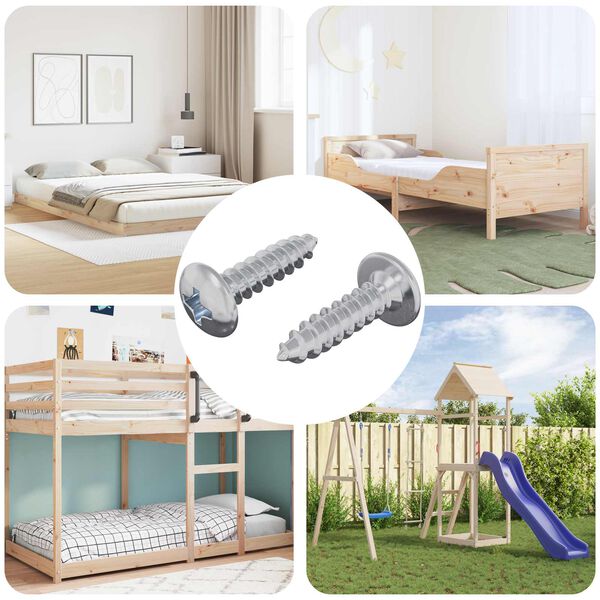 vidaXL &Scaron;roub 2 pcs Stř&iacute;brn&aacute; M4 x 16 mm Ocel