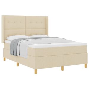vidaXL Postel s boxspringem s čelo Kr&eacute;mov&aacute; 140 x 190 cm textil