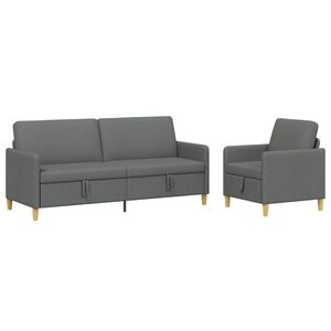 vidaXL Sedačka se storage 2 ks Tmavě &scaron;ed&aacute; Polyester