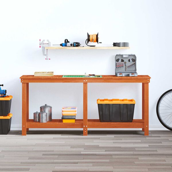 vidaXL Pracovn&iacute; stůl Voskově Hněd&aacute; 180 x 50 x 80 cm Masivn&iacute; borovice