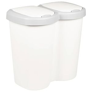 vidaXL Popelnice B&iacute;l&aacute; 49,5 x 30 x 46,5 cm PP