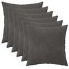 vidaXL Povlak na pol&scaron;t&aacute;ř 6 pcs HEERLEN Tmavě &scaron;ed&aacute; 40 x 40 cm Samet