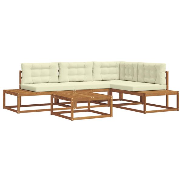 vidaXL Venkovn&iacute; pohovkov&aacute; souprava 5 Kus Přirozen&aacute; a Kr&eacute;mov&aacute;