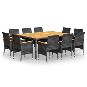 vidaXL 11d&iacute;ln&yacute; zahradn&iacute; j&iacute;deln&iacute; set polyratan &scaron;ed&yacute;