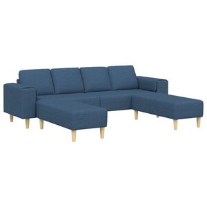 vidaXL Pohovka do ob&yacute;vac&iacute;ho pokoje 3 ks Modr&aacute; Polyester