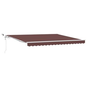 vidaXL Automatick&aacute; zatahovac&iacute; mark&yacute;za s LED hněd&aacute; 400 x 300 cm