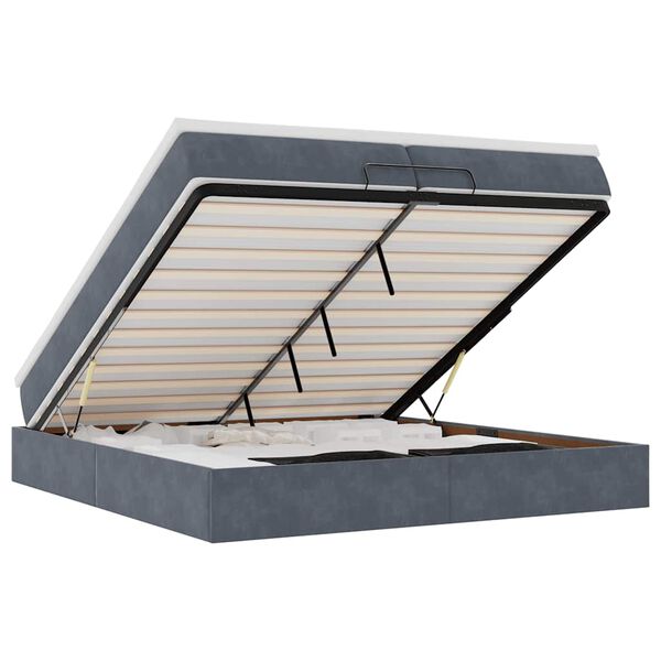 vidaXL Osmansk&yacute; r&aacute;m postele s matrac&iacute; tmavě &scaron;ed&yacute; 200x200cm samet