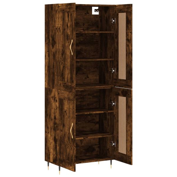 vidaXL Skř&iacute;ň highboard kouřov&yacute; dub 69,5 x 34 x 180 cm kompozitn&iacute; dřevo