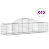 vidaXL Klenut&eacute; gabionov&eacute; ko&scaron;e 40 ks 200x50x40/60 cm pozinkovan&eacute; železo