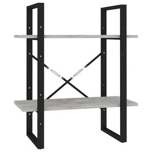 vidaXL Knihovna se 2 policemi betonově &scaron;ed&aacute; 60 x 30 x 70 cm kompozit