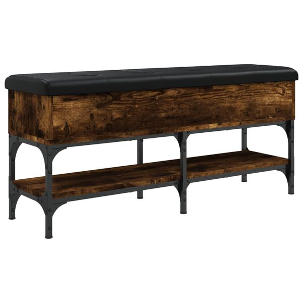 vidaXL Lavice s botníkem kouřový dub 102 x 32 x 45 cm kompozitní dřevo