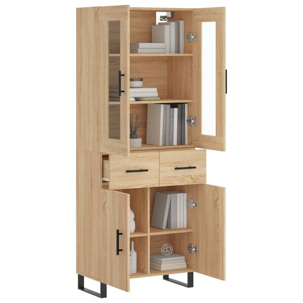 vidaXL Skř&iacute;ň highboard dub sonoma 69,5 x 34 x 180 cm kompozitn&iacute; dřevo