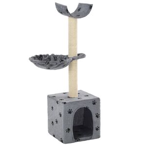 vidaXL &Scaron;krabadlo pro kočky se sisalov&yacute;mi sloupky 105cm &scaron;ed&eacute; s tlapkami