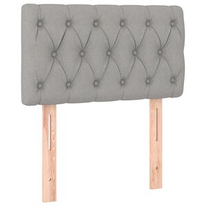 vidaXL Čelo postele světle &scaron;ed&eacute; 80 x 7 x 78/88 cm textil