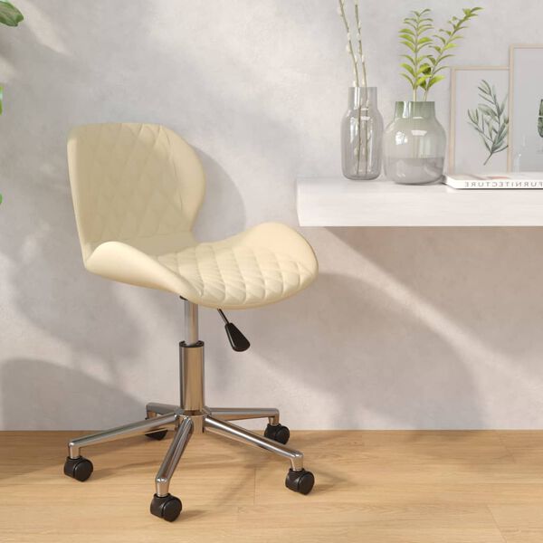 vidaXL Otočn&aacute; j&iacute;deln&iacute; židle kr&eacute;mov&aacute; samet