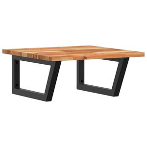 vidaXL Deska pod umyvadlo nástěnná ocel a masivní akáciové dřevo