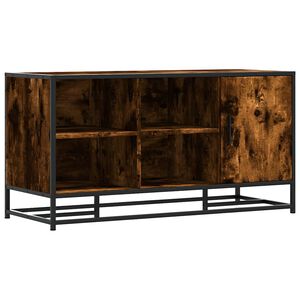 vidaXL Lavice s botn&iacute;kem kouřov&yacute; dub 100x40x53,5 cm kompozit a kovu