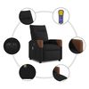 vidaXL Elektrick&eacute; mas&aacute;žn&iacute; polohovac&iacute; křeslo čern&eacute; textil