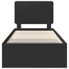vidaXL R&aacute;m postele s čelo Čern&aacute; 90 x 190 cm Masivn&iacute; borov&eacute; dřevo