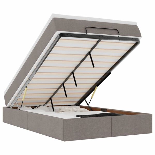 vidaXL Osmansk&yacute; r&aacute;m postele s matrac&iacute; taupe 120x200cm textil