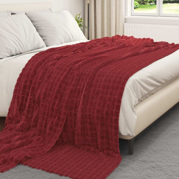 vidaXL Dekoračn&iacute; deky 6 pcs Bordeaux červen&aacute; 240 x 220 cm Fleece