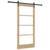 vidaXL Posuvn&eacute; dveře Př&iacute;rodn&iacute; 93 x 202 cm Masivn&iacute; borov&eacute; dřevo a sklo