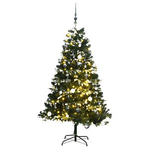vidaXL Uměl&yacute; skl&aacute;pěc&iacute; v&aacute;nočn&iacute; stromek s 300 LED a koulemi 240 cm
