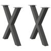 vidaXL Nohy k j&iacute;deln&iacute;mu stolu ve tvaru X, 2 ks, antracitov&eacute;, 80 x (72-73) cm, ocel