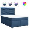 vidaXL Box spring postel s matrac&iacute; modr&aacute; 140x190 cm textil